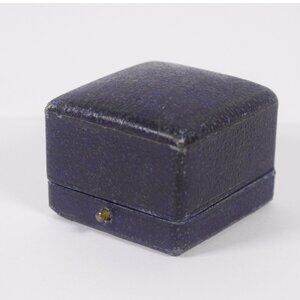 Antique blue leather ring box, engagement ring box for men, large ring wedding
